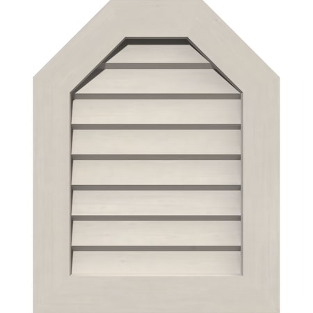 Octagonal Top Gable Vent, Non-Functional, Pine Gable Vent W/ Decorative Face Frame, 36W X 22H